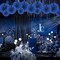 Blue Party Hanging Paper Fans DIY Set,12pcs Set Paper Fans Set Hanging Pinwheels Fan DIY Paper Craft for Wedding Birthday Christmas Party Decoration Hanging Paper Fan Flower Decoration (Blue)